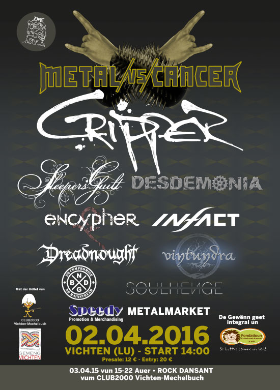 Metal vs Cancer - 2nd april 2016 in Vichten, Éisleker Metal Frënn